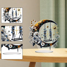 Load image into Gallery viewer, PET Crescent Candle Desktop Diamond DIY Kits Table Top Diamond Painting Ornament
