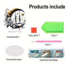 Load image into Gallery viewer, PET Crescent Candle Desktop Diamond DIY Kits Table Top Diamond Painting Ornament
