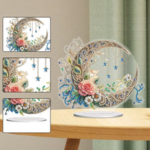 Load image into Gallery viewer, PET Crescent Candle Desktop Diamond DIY Kits Table Top Diamond Painting Ornament
