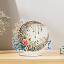 Load image into Gallery viewer, PET Crescent Candle Desktop Diamond DIY Kits Table Top Diamond Painting Ornament
