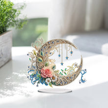 Load image into Gallery viewer, PET Crescent Candle Desktop Diamond DIY Kits Table Top Diamond Painting Ornament
