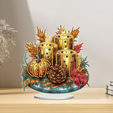 Load image into Gallery viewer, PET Crescent Candle Desktop Diamond DIY Kits Table Top Diamond Painting Ornament
