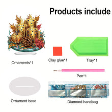 Load image into Gallery viewer, PET Crescent Candle Desktop Diamond DIY Kits Table Top Diamond Painting Ornament
