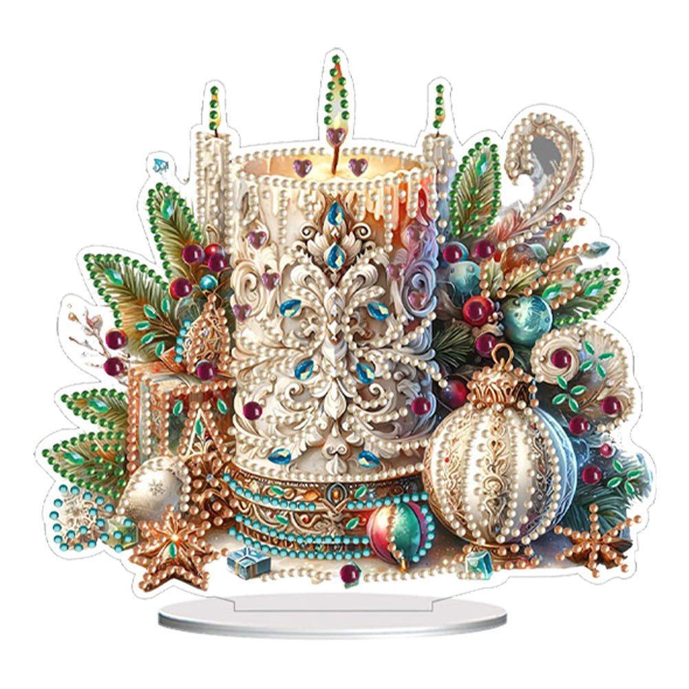 PET Crescent Candle Desktop Diamond DIY Kits Table Top Diamond Painting Ornament