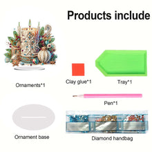 Load image into Gallery viewer, PET Crescent Candle Desktop Diamond DIY Kits Table Top Diamond Painting Ornament
