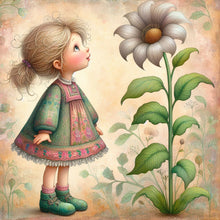 Load image into Gallery viewer, Diamond Painting - Full Square - Little girl with flowers (30*30CM)
