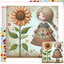 Load image into Gallery viewer, Diamond Painting - Full Square - Little girl with flowers (30*30CM)
