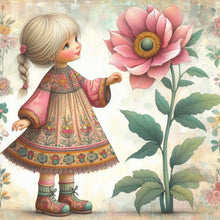 Load image into Gallery viewer, Diamond Painting - Full Square - Little girl with flowers (30*30CM)
