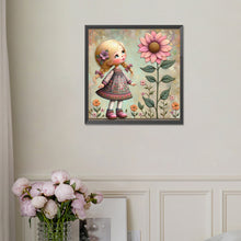 Load image into Gallery viewer, Diamond Painting - Full Square - Little girl with flowers (30*30CM)
