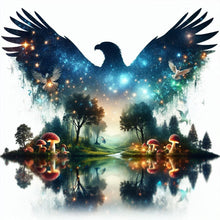 Load image into Gallery viewer, Diamond Painting - Full Square - Eagle silhouette in the forest (40*40CM)
