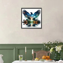 Load image into Gallery viewer, Diamond Painting - Full Square - Eagle silhouette in the forest (40*40CM)
