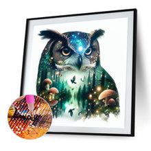 Load image into Gallery viewer, Diamond Painting - Full Square - Owl silhouette in the forest (40*40CM)
