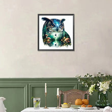 Load image into Gallery viewer, Diamond Painting - Full Square - Owl silhouette in the forest (40*40CM)
