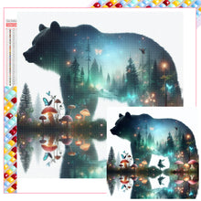 Load image into Gallery viewer, Diamond Painting - Full Square - Bear silhouette in the forest (40*40CM)
