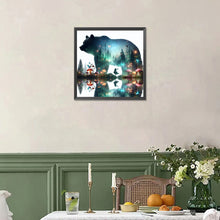 Load image into Gallery viewer, Diamond Painting - Full Square - Bear silhouette in the forest (40*40CM)
