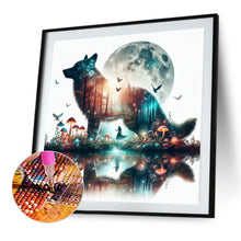 Load image into Gallery viewer, Diamond Painting - Full Square - Wolf silhouette in the forest (40*40CM)
