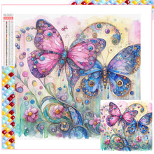 Load image into Gallery viewer, Diamond Painting - Full Square - Pink butterfly (30*30CM)
