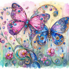 Load image into Gallery viewer, Diamond Painting - Full Square - Pink butterfly (30*30CM)
