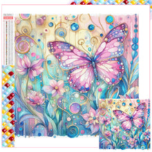 Load image into Gallery viewer, Diamond Painting - Full Square - Pink butterfly (30*30CM)
