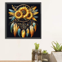 Load image into Gallery viewer, Diamond Painting - Full Round - Sunflower dream catcher (30*30CM)
