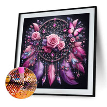 Load image into Gallery viewer, Diamond Painting - Full Round - Pink rose dream catcher (30*30CM)
