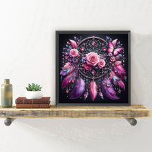 Load image into Gallery viewer, Diamond Painting - Full Round - Pink rose dream catcher (30*30CM)
