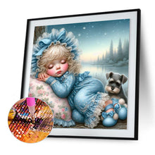 Load image into Gallery viewer, Diamond Painting - Full Round - Sleeping baby and dog (30*30CM)
