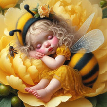 Load image into Gallery viewer, Diamond Painting - Full Round - Sleeping baby bee (30*30CM)
