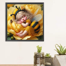 Load image into Gallery viewer, Diamond Painting - Full Round - Sleeping baby bee (30*30CM)
