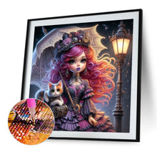 Load image into Gallery viewer, Diamond Painting - Full Round - Gothic girl and cat (40*40CM)
