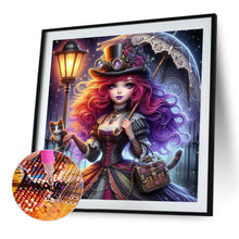 Load image into Gallery viewer, Diamond Painting - Full Round - Gothic girl and cat (40*40CM)
