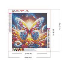 Load image into Gallery viewer, Diamond Painting - Full Round - Colorful Butterfly On Flower Sea (30*30CM)
