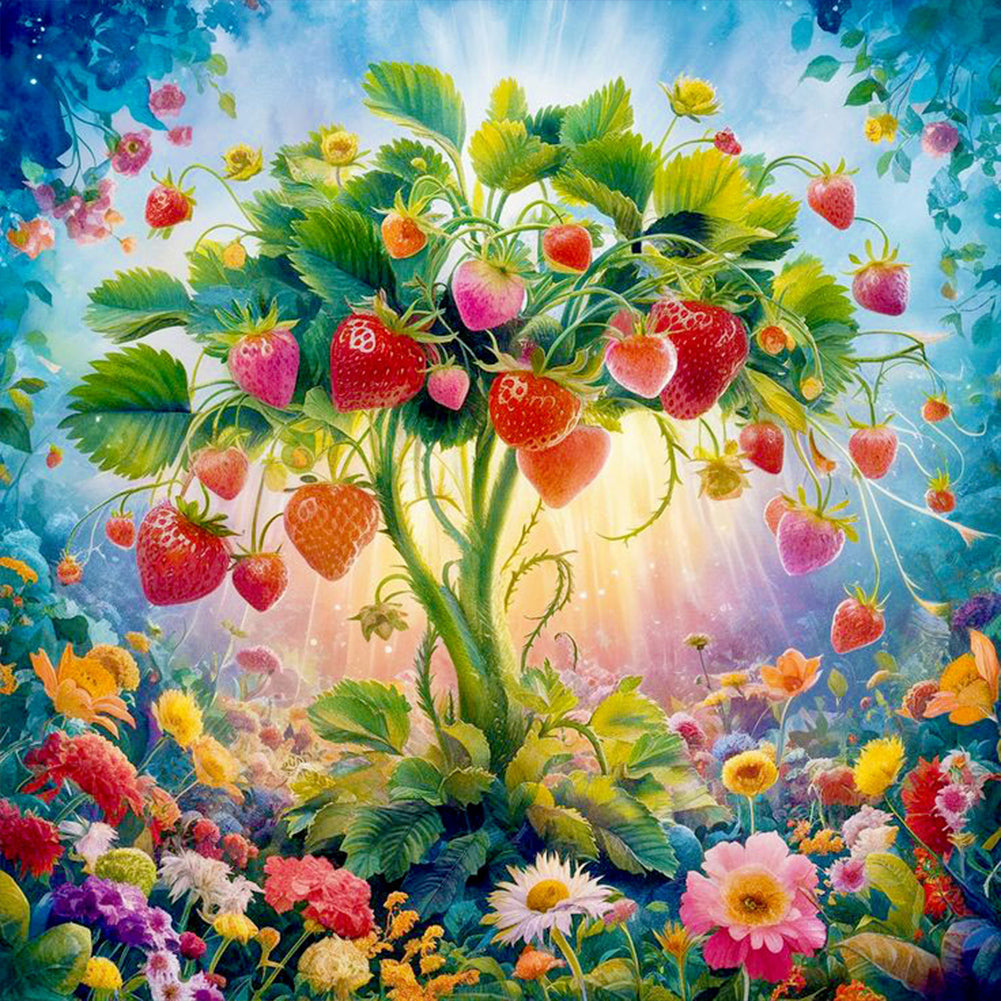 Diamond Painting - Full Round - Flower Strawberry (30*30CM)