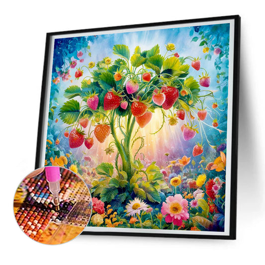 Diamond Painting - Full Round - Flower Strawberry (30*30CM)