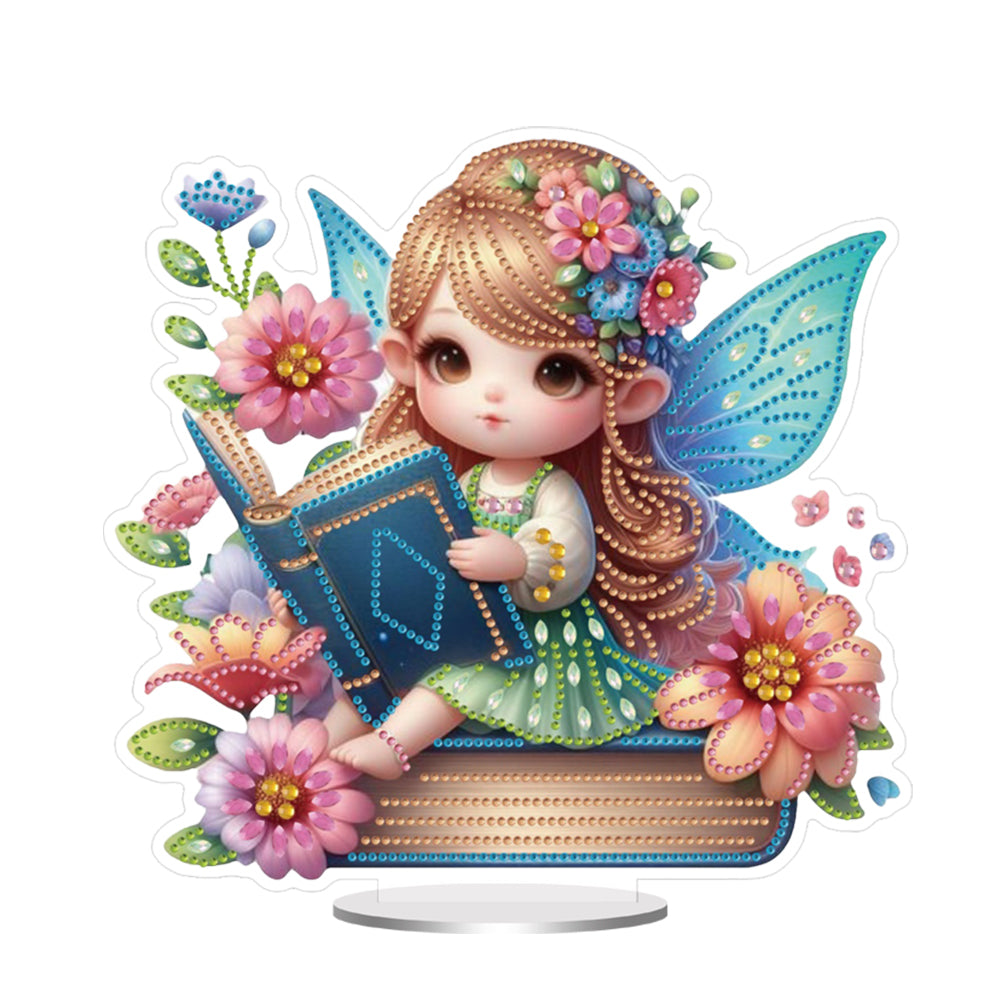 Acrylic Special Shape Angel Girl Desktop Diamond Art Kits for Home Office Decor