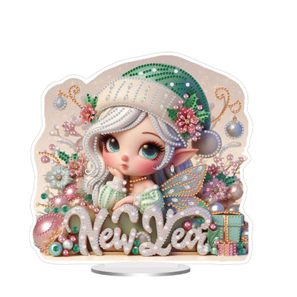 Acrylic Special Shape Angel Girl Desktop Diamond Art Kits for Home Office Decor