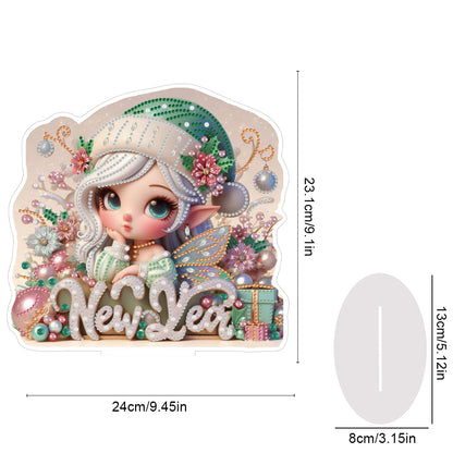 Acrylic Special Shape Angel Girl Desktop Diamond Art Kits for Home Office Decor