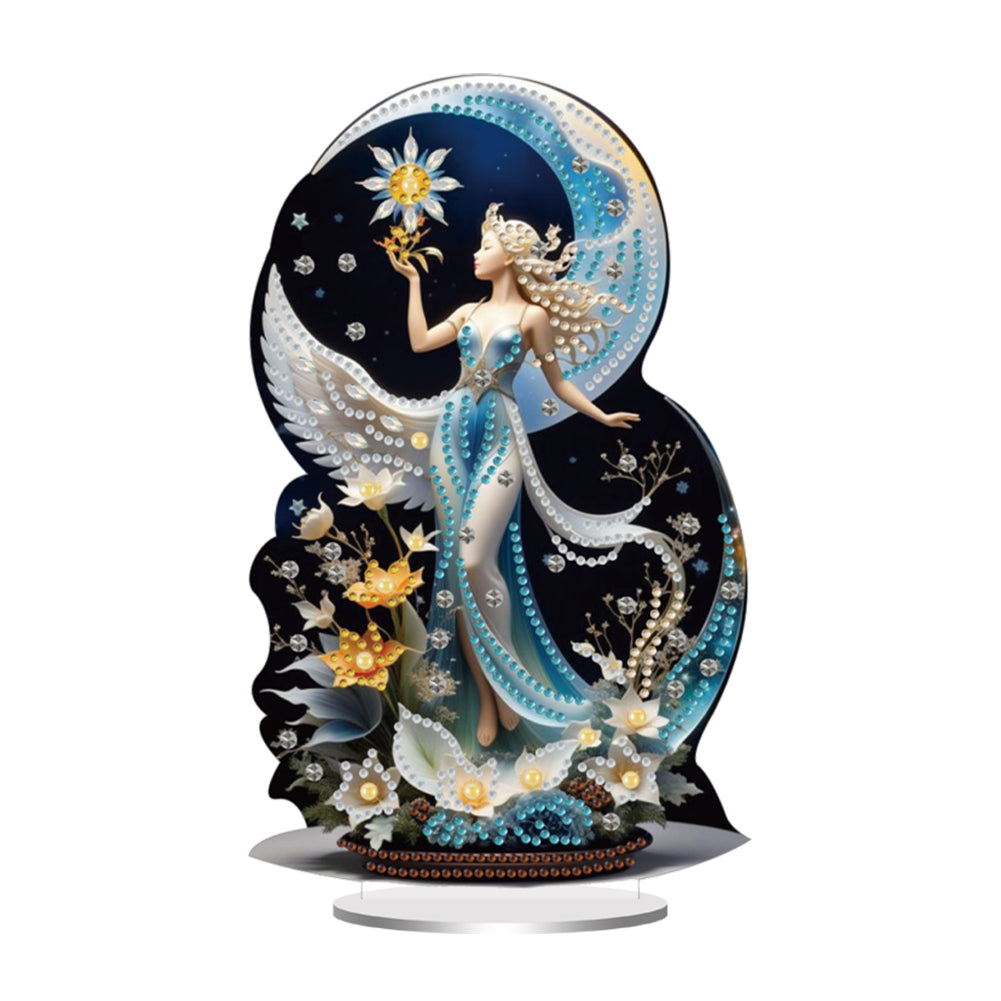 Acrylic Special Shape Angel Girl Desktop Diamond Art Kits for Home Office Decor