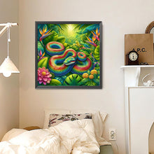Load image into Gallery viewer, Diamond Painting - Full Round - Forest green snake (30*30CM)
