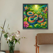 Load image into Gallery viewer, Diamond Painting - Full Round - Forest green snake (30*30CM)
