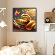 Load image into Gallery viewer, Diamond Painting - Full Round - Golden snake (30*30CM)
