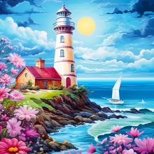 Load image into Gallery viewer, Diamond Painting - Full Round - Seaside lighthouse (30*30CM)
