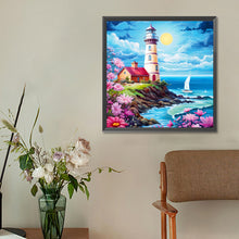 Load image into Gallery viewer, Diamond Painting - Full Round - Seaside lighthouse (30*30CM)
