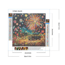 Load image into Gallery viewer, Diamond Painting - Full Round - Fireworks car in the dark (30*30CM)
