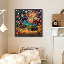 Load image into Gallery viewer, Diamond Painting - Full Round - Fireworks car in the dark (30*30CM)
