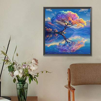 Diamond Painting - Full Round - Mirror pink tree (30*30CM)