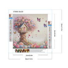 Load image into Gallery viewer, Diamond Painting - Full Round - Pink tree small house (30*30CM)
