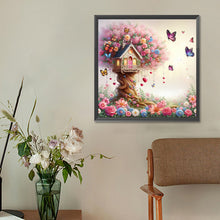 Load image into Gallery viewer, Diamond Painting - Full Round - Pink tree small house (30*30CM)

