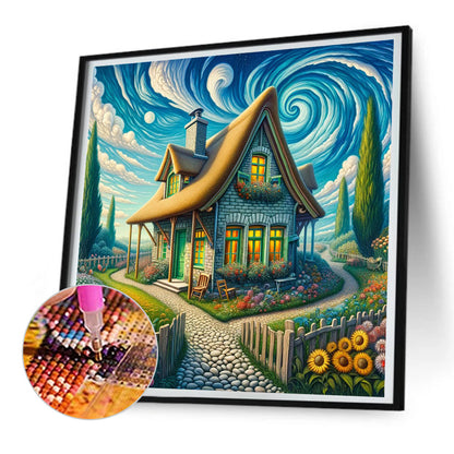 Diamond Painting - Full Round - Swirl cloud house (30*30CM)