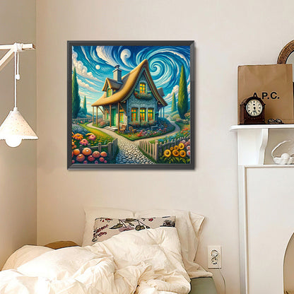 Diamond Painting - Full Round - Swirl cloud house (30*30CM)